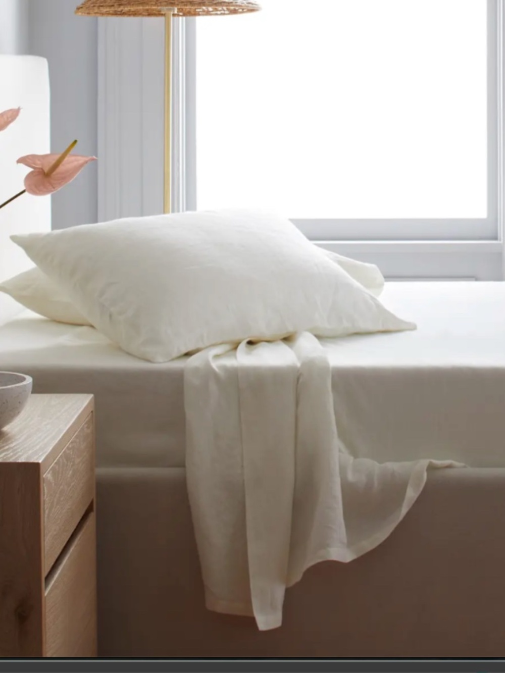 European Linen Pillowcase Set Ivory